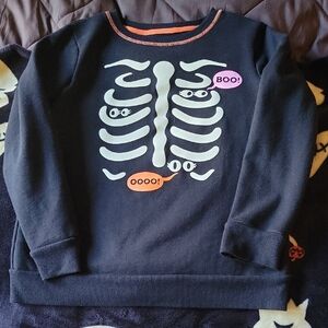 XL Cat & Jack Black Skeleton Glow Sweater